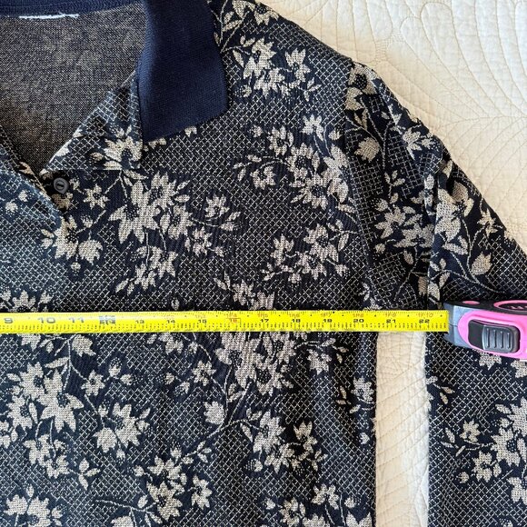 Vintage CP Sport Gold Metallic Floral Collared Sweater - Picture 8 of 9